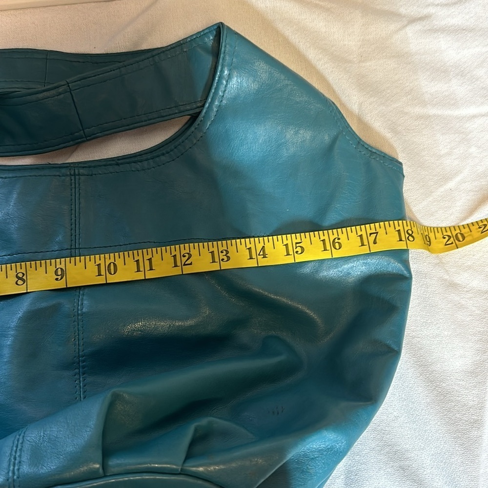 Faux Leather Bag Teal in color - Picture 5 of 7